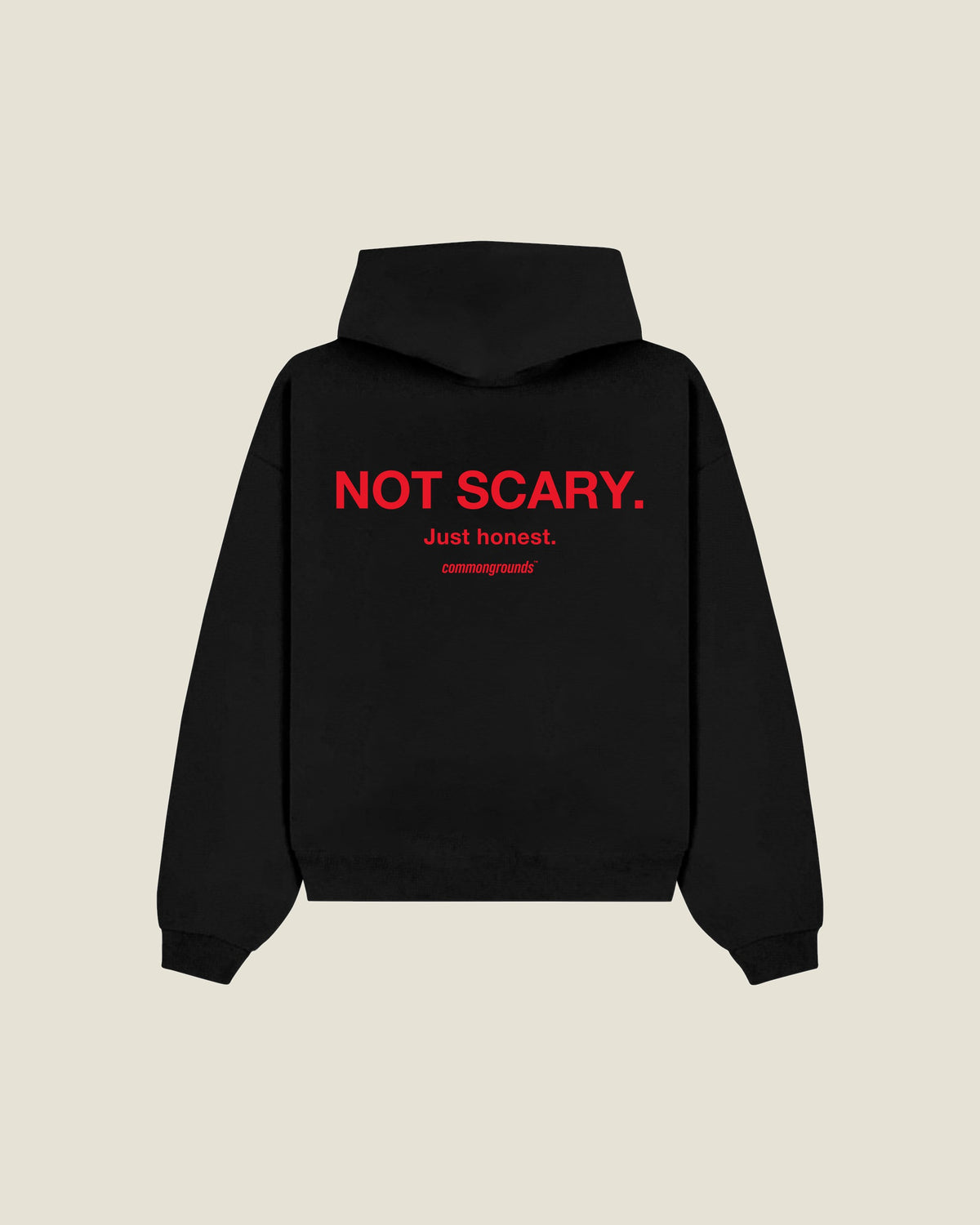 Not Scary. Just Honest Hoodie in black, back print