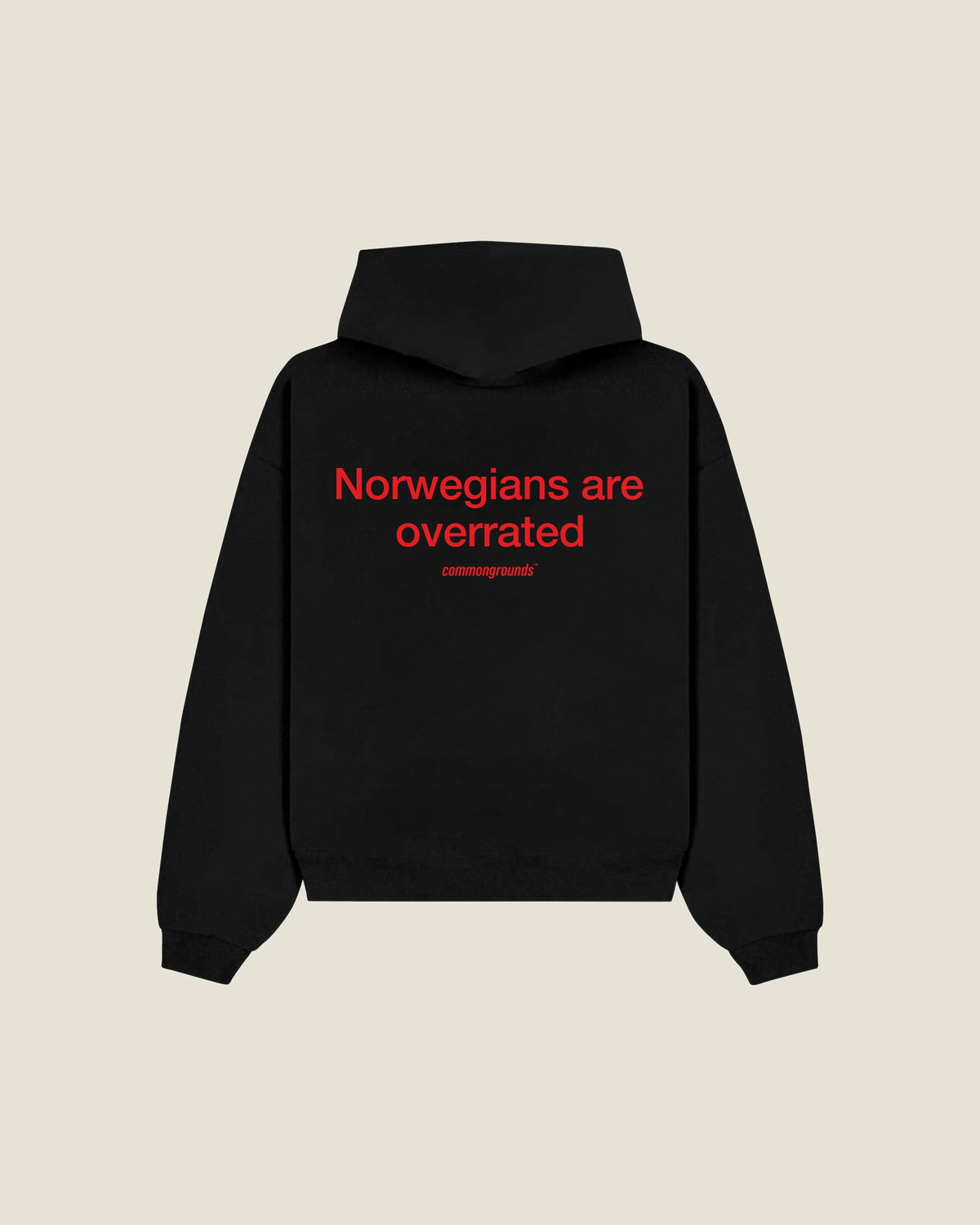 Norwegians Are Overrated Hoodie in black, back print