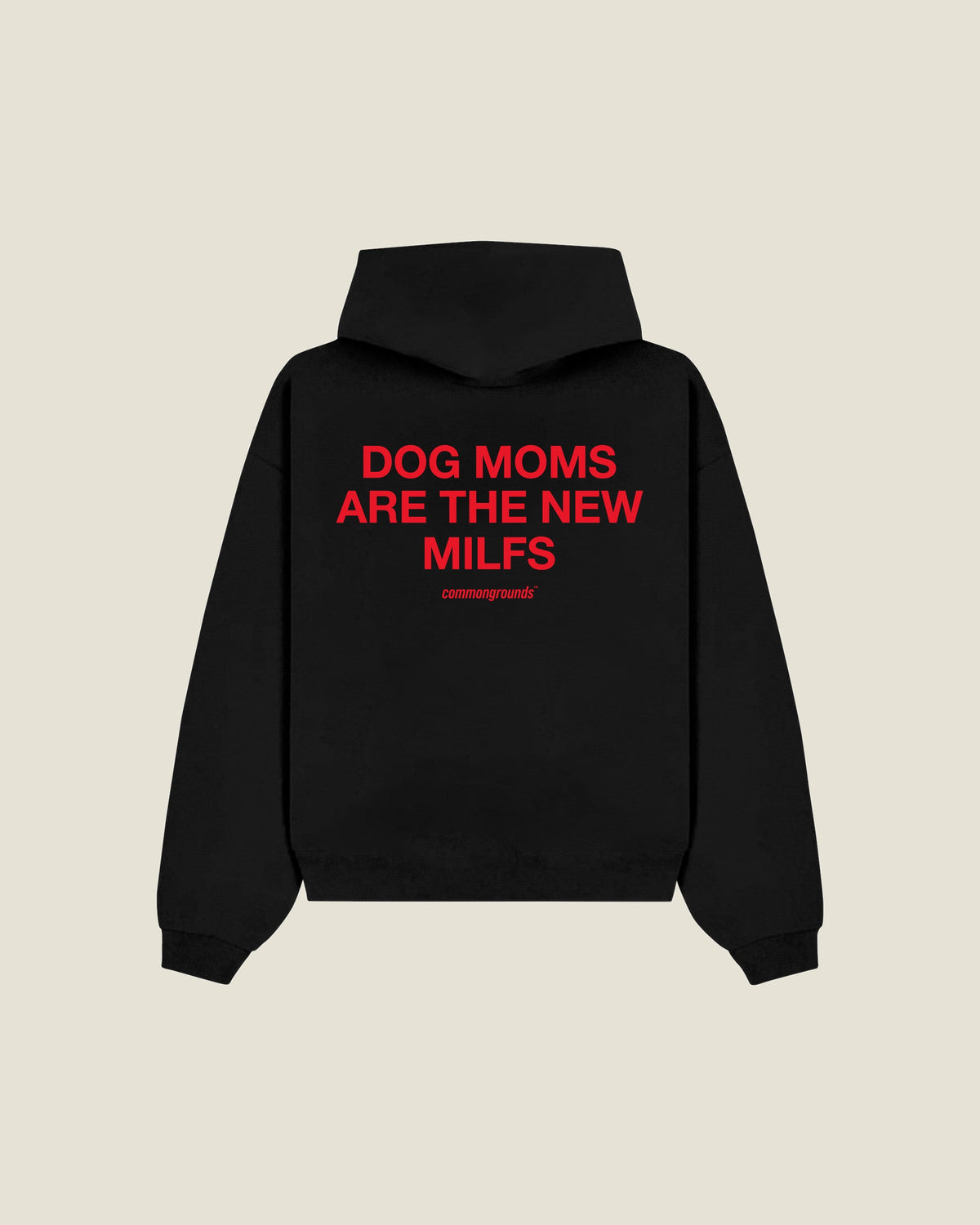 Dog Moms Are The New Milfs Hoodie in black, back print