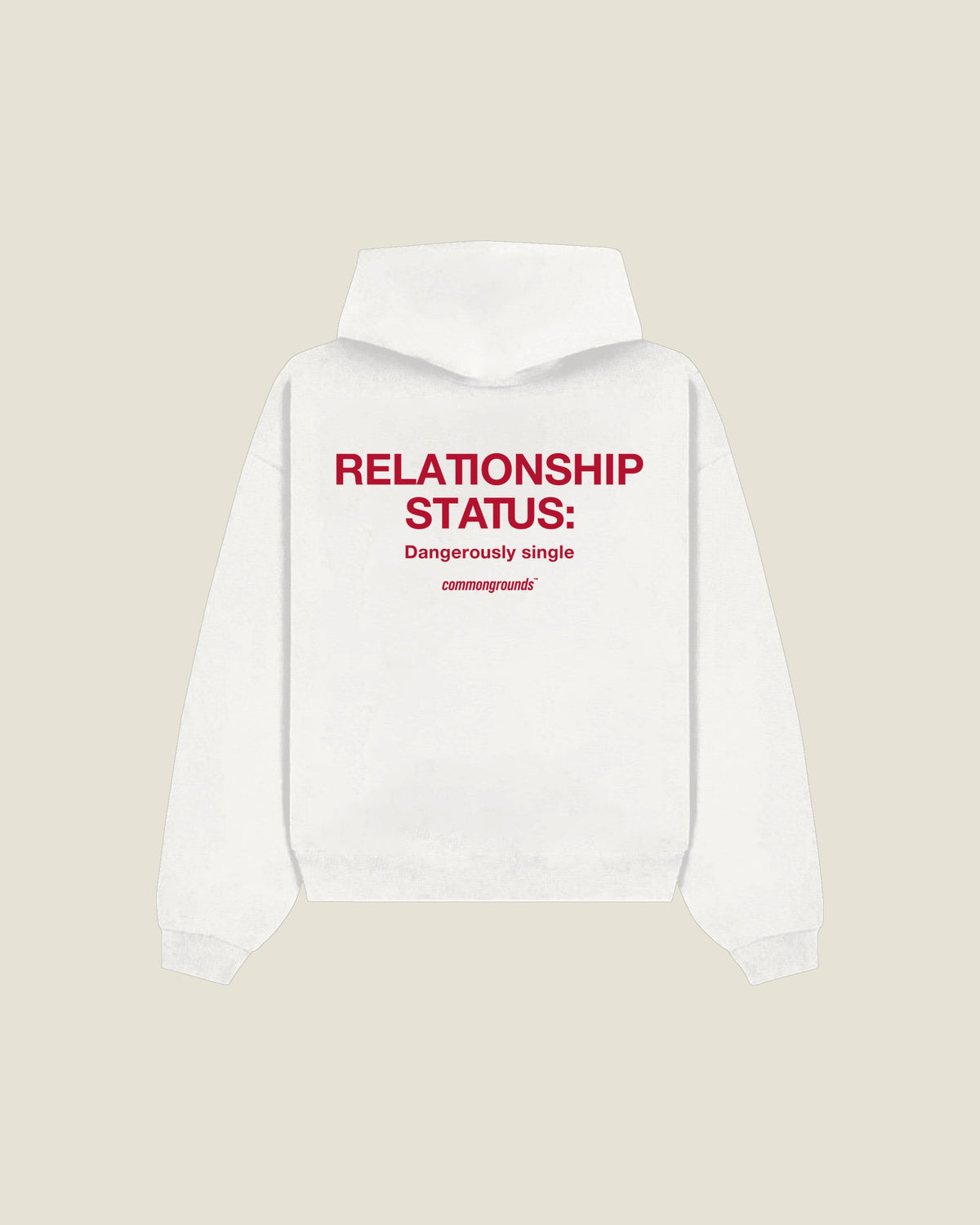 Relationship Status: Dangerously Single Hoodie in white, back print