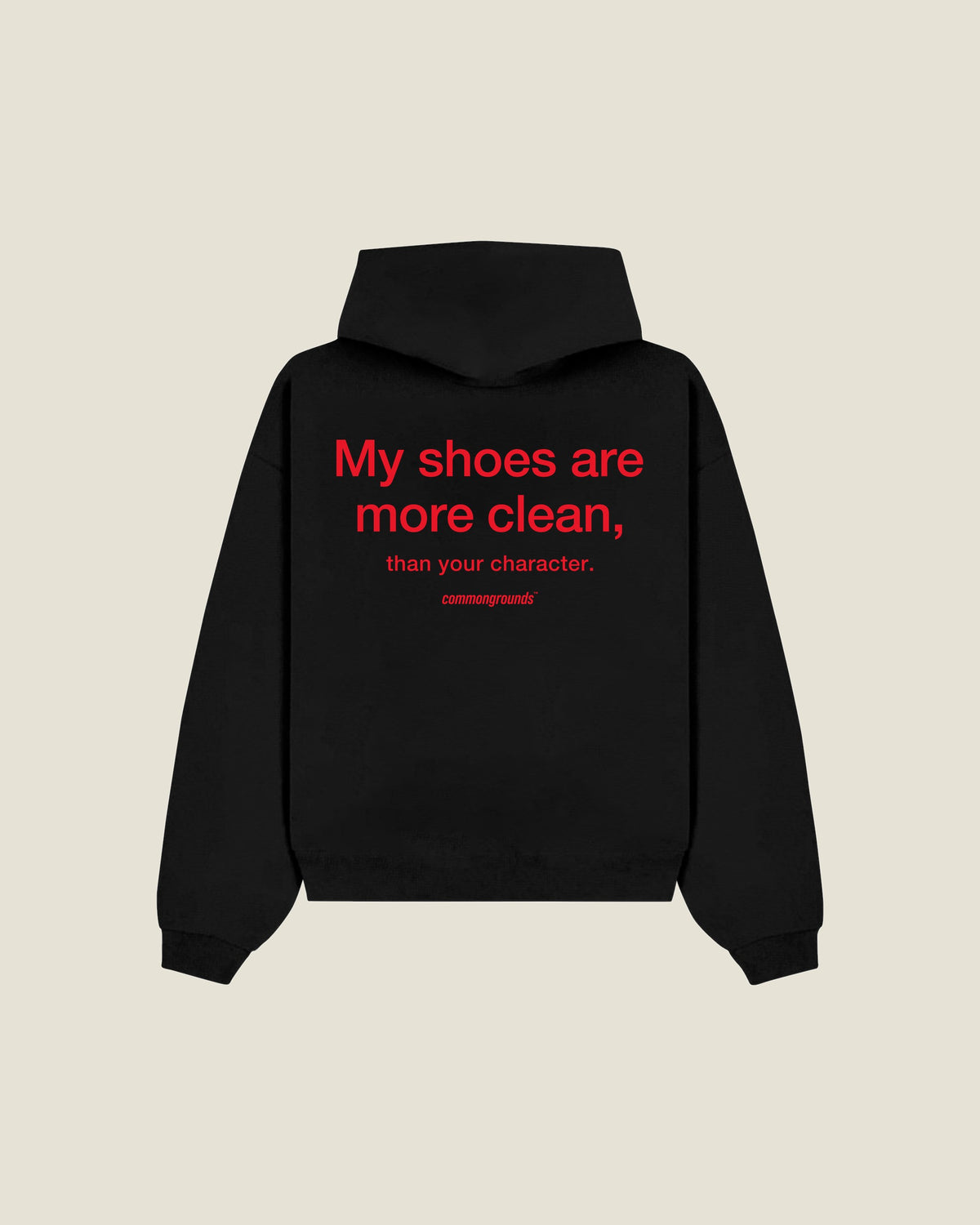 My Shoes Are More Clean, Than Your Character Hoodie in black, back print