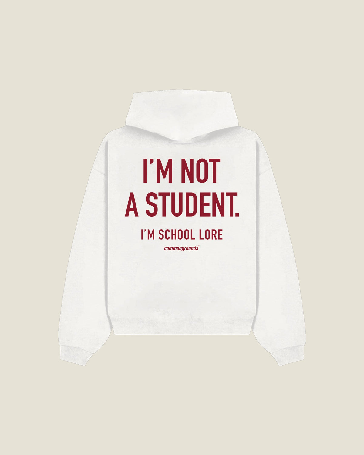 I'm Not A Student. I'm School Lore Hoodie in white, back print