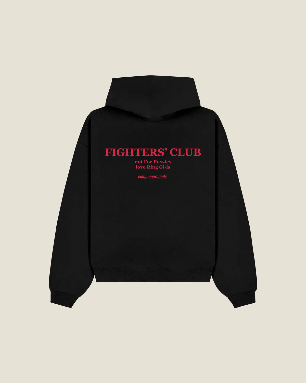 Fighters' Club Not For Pussies Love Ring Gi-ls Hoodie in black, back print