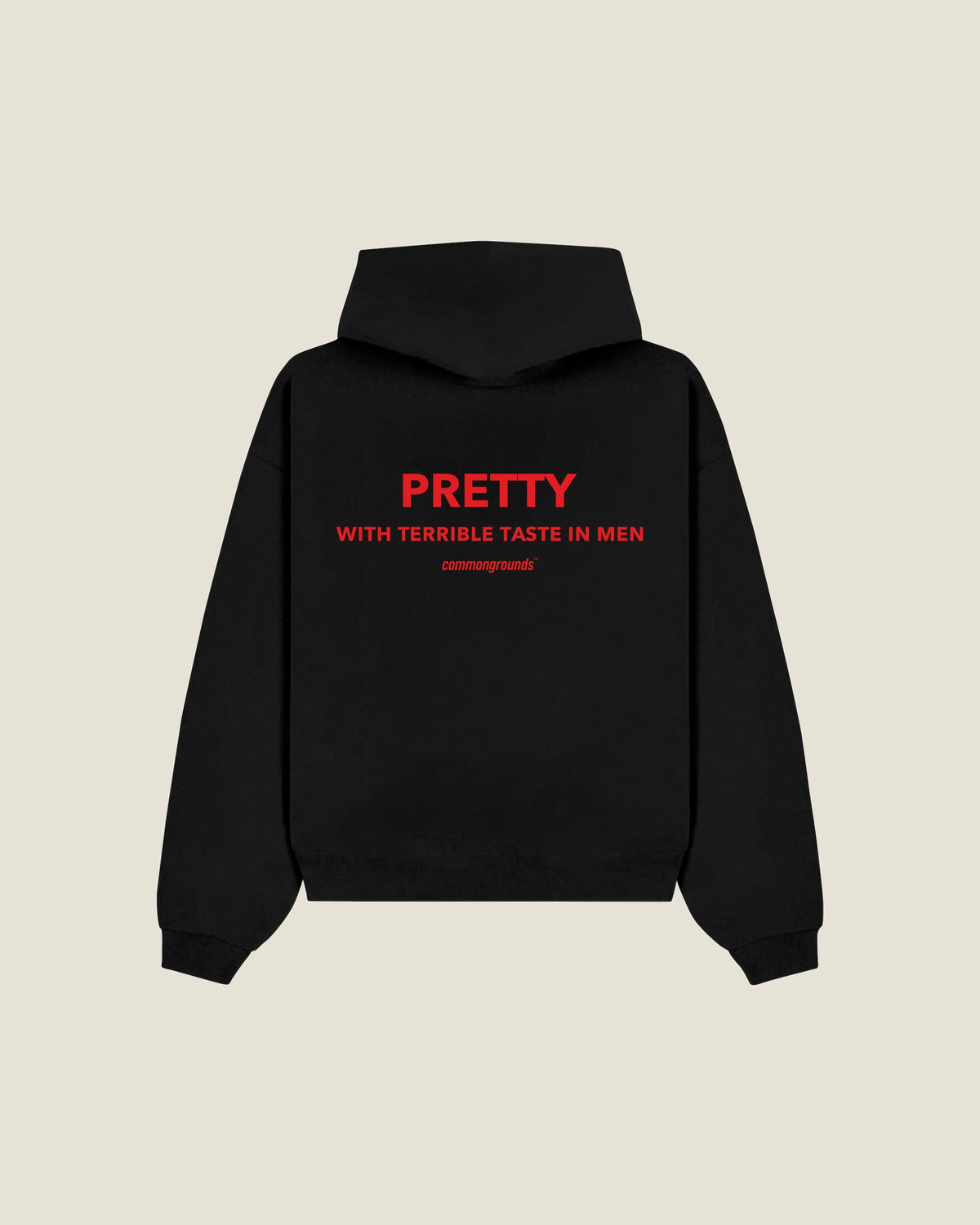 Pretty With Terrible Taste In Men Hoodie in black, back print