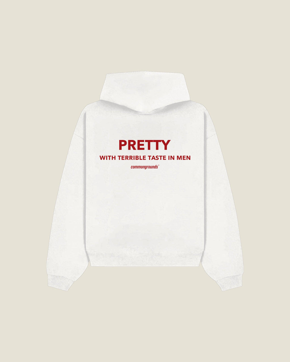 Pretty With Terrible Taste In Men Hoodie in white, back print