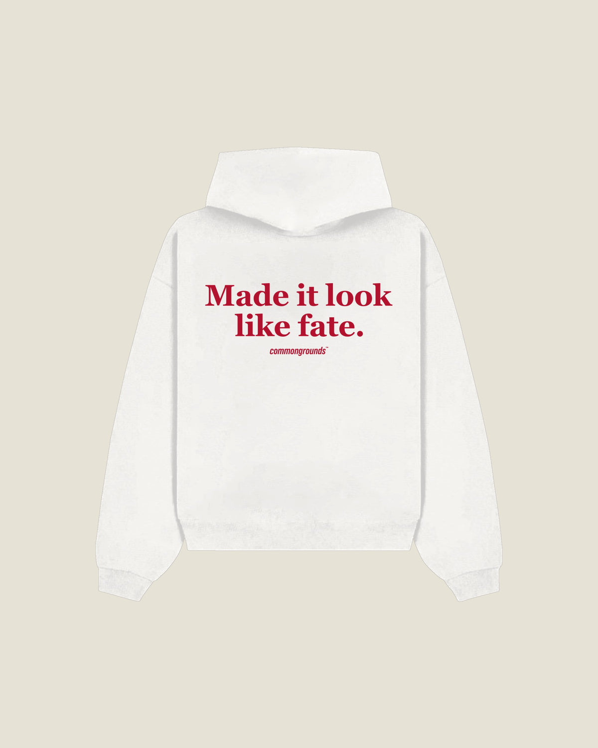 Made It Look Like Fate Hoodie in white, back print