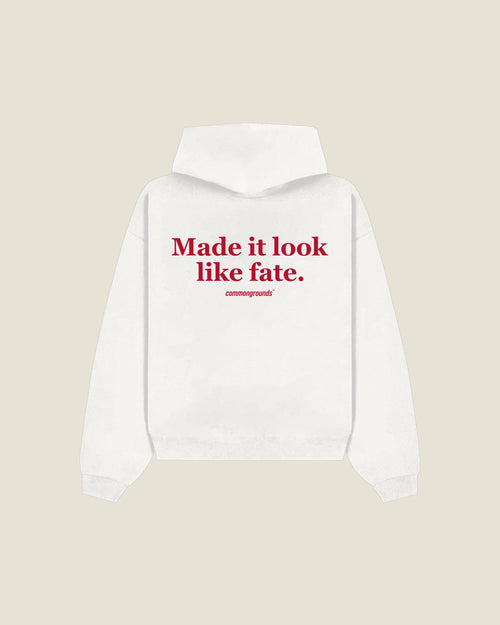 Made It Look Like Fate Hoodie in white, back print