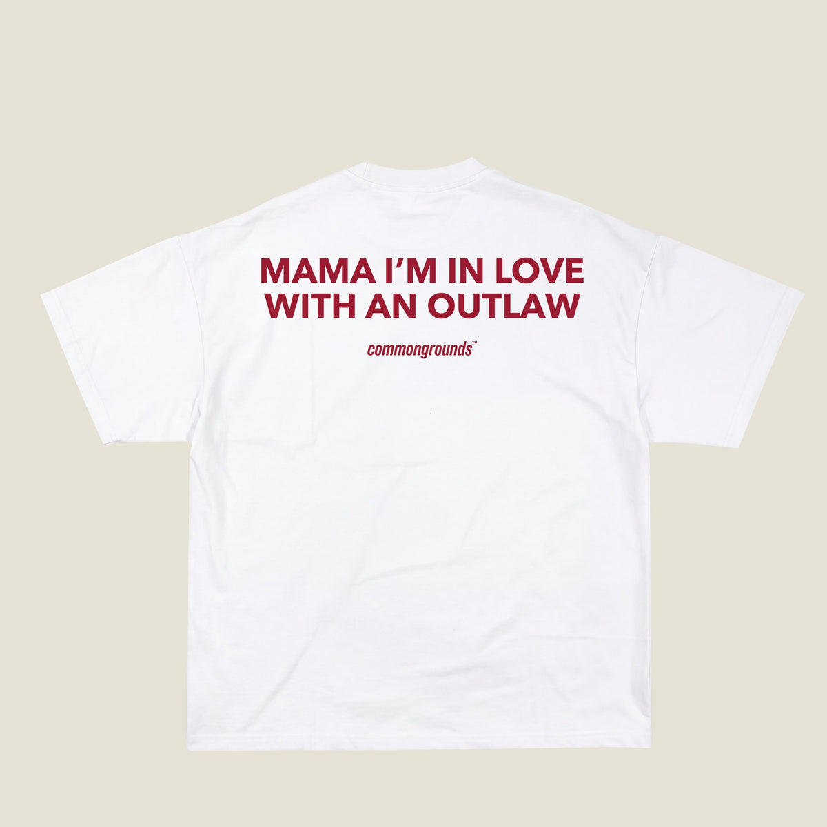 MAMA I'M IN LOVE WITH AN OUTLAW Tee in white, back print