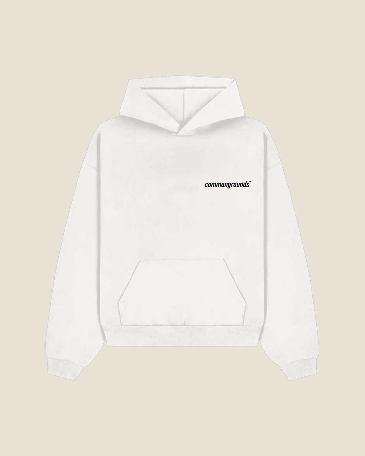 IF YOU NEED A PROBLEM I'M HERE Hoodie in white, front chest logo